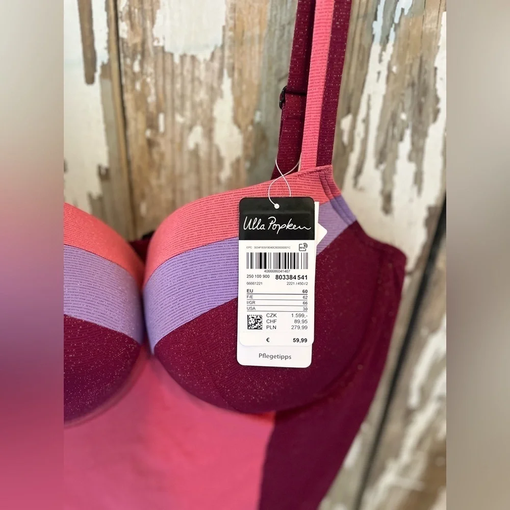 Ulla Popken One Piece Swimsuit NWT USA Size 30 Pink & purple